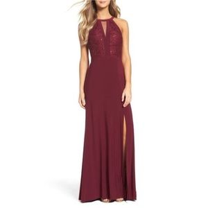 Lace & Jersey Gown